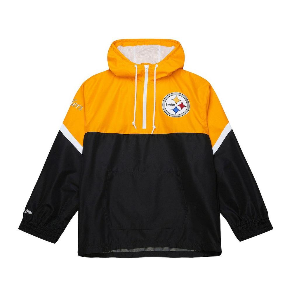 Pittsburgh Steelers Mitchell & Ness Tie Breaker Vintage Logo Lightweight Anorak Half-Zip Windbreaker