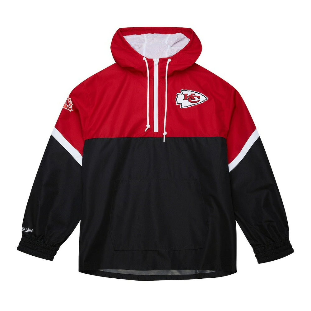 Kansas City Chiefs Mitchell & Ness Tie Breaker Vintage Logo Lightweight Anorak Half-Zip Windbreaker