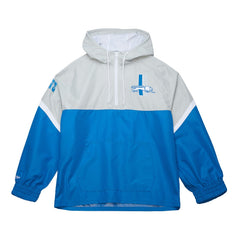 Detroit Lions Mitchell & Ness Tie Breaker Vintage Logo Lightweight Anorak Half-Zip Windbreaker