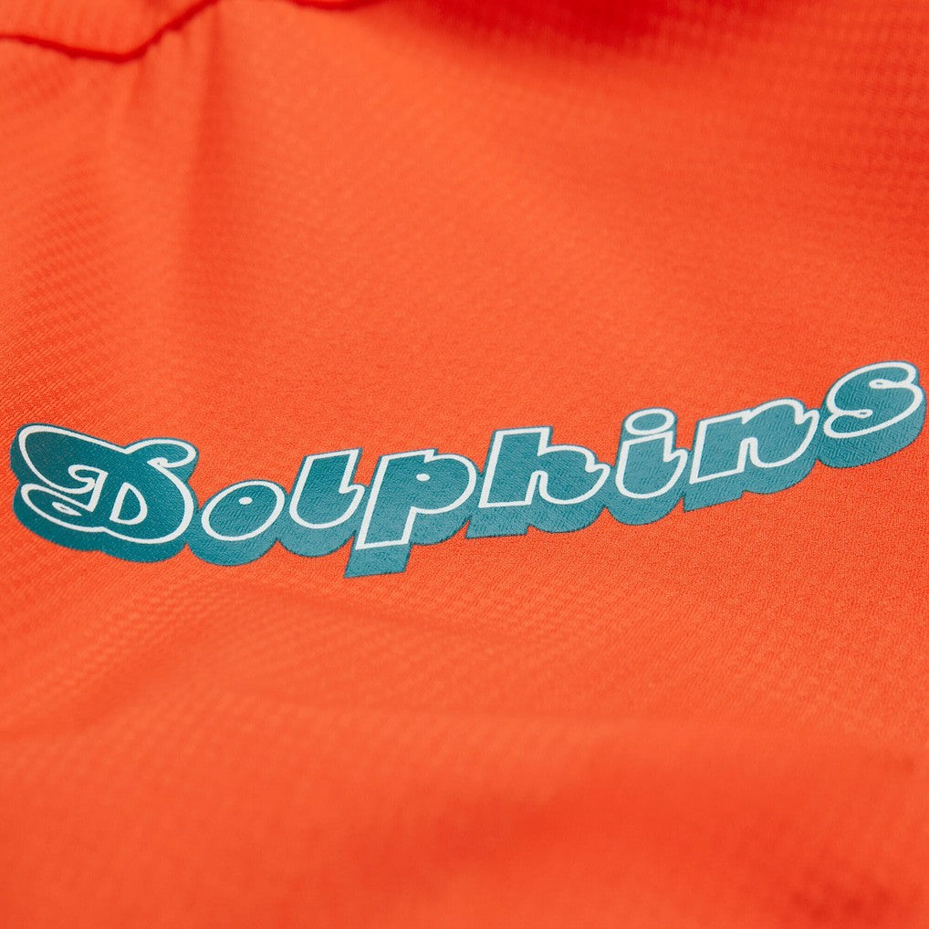 Miami Dolphins Mitchell & Ness Tie Breaker Vintage Logo Lightweight Anorak Half-Zip Windbreaker