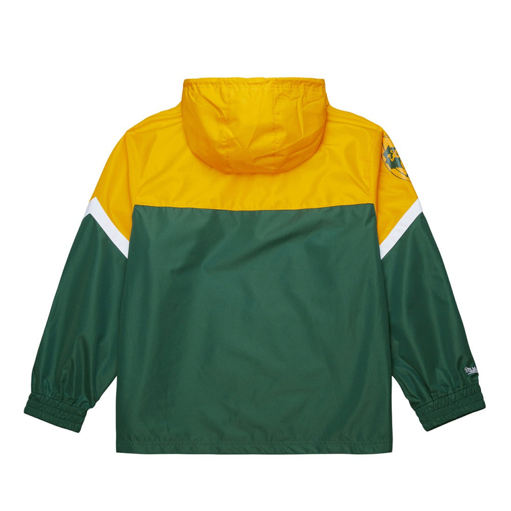 Green Bay Packers Mitchell & Ness Tie Breaker Vintage Logo Lightweight Anorak Half-Zip Windbreaker