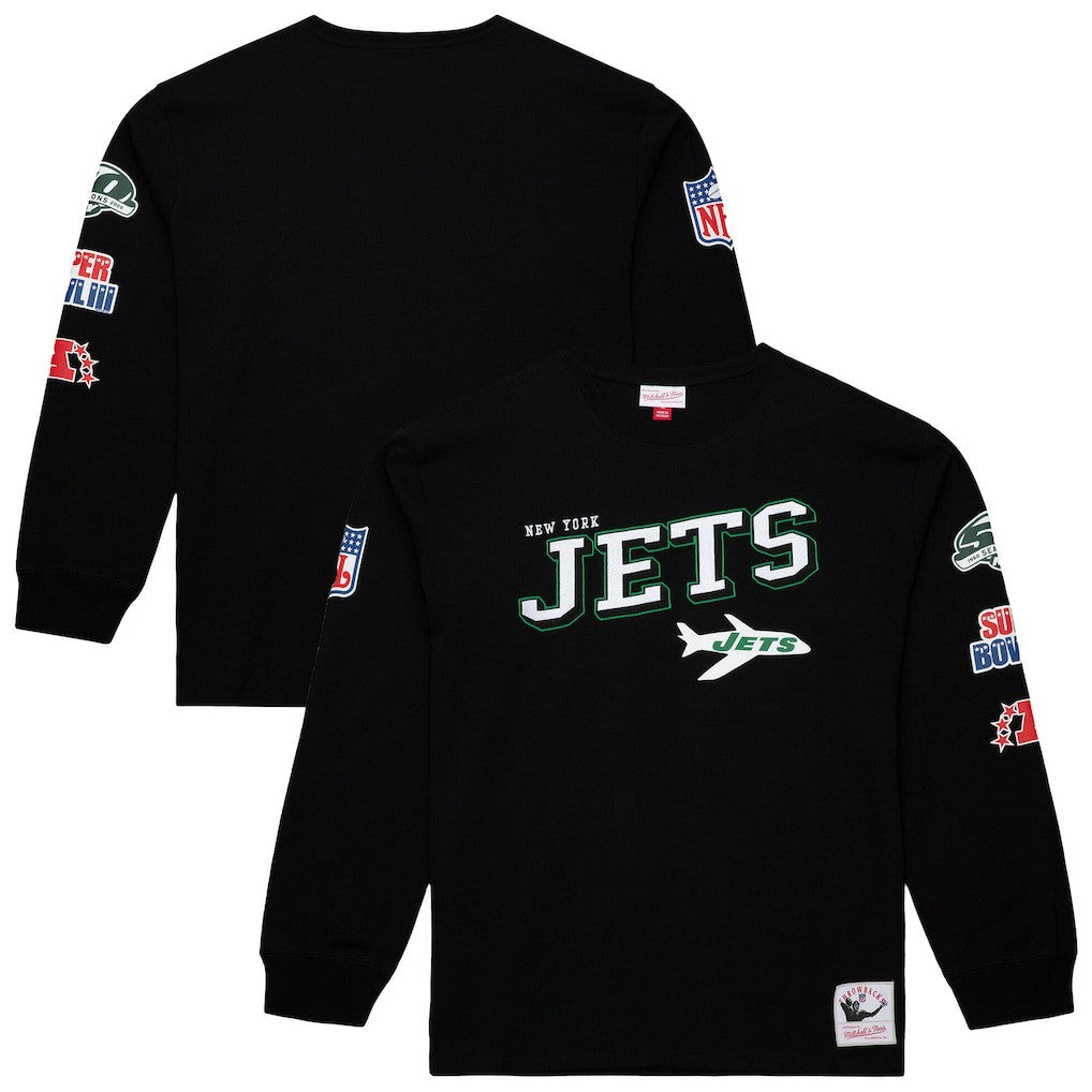 New York Jets Mitchell & Ness Training Camp Vintage Logos Long Sleeve T-Shirt