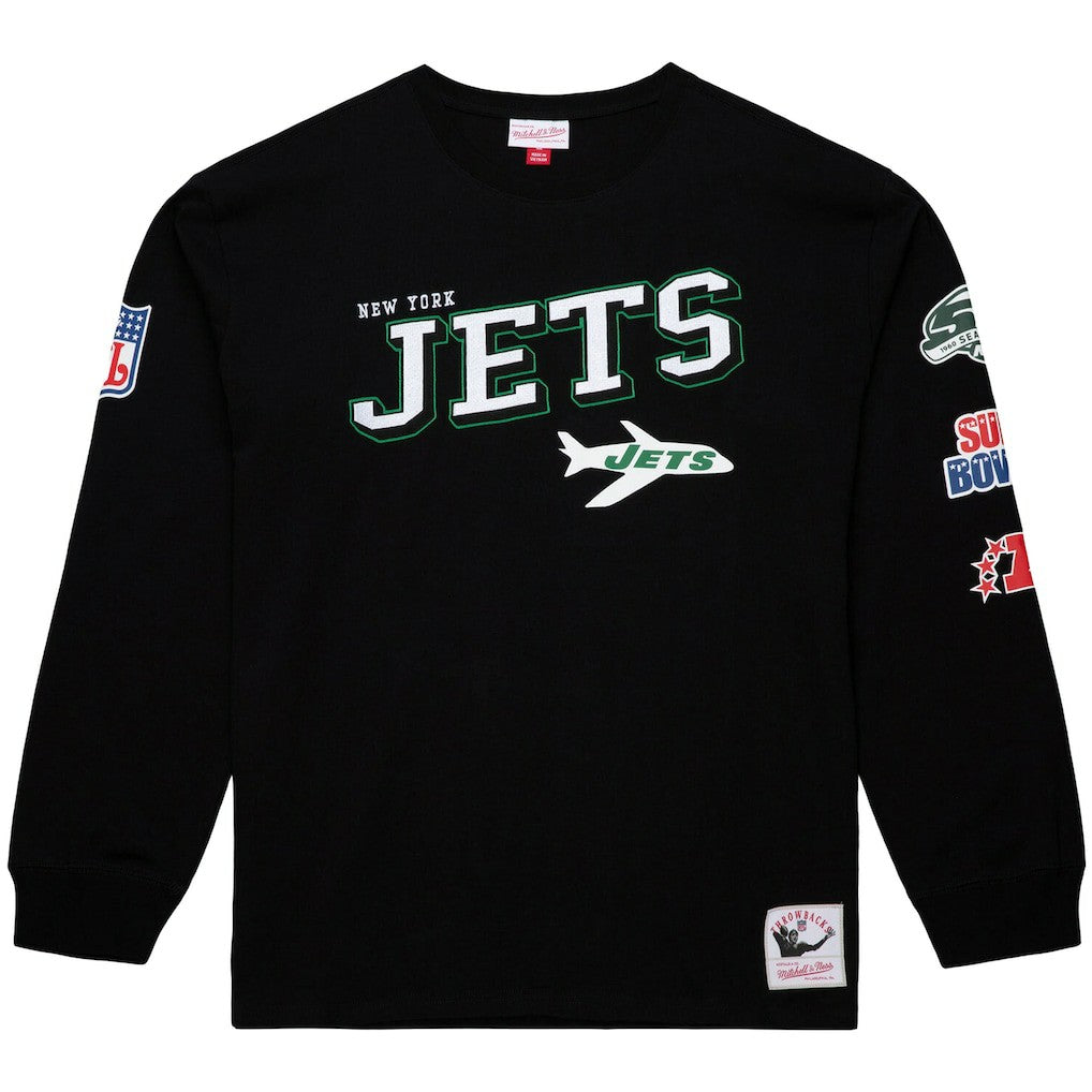 New York Jets Mitchell & Ness Training Camp Vintage Logos Long Sleeve T-Shirt