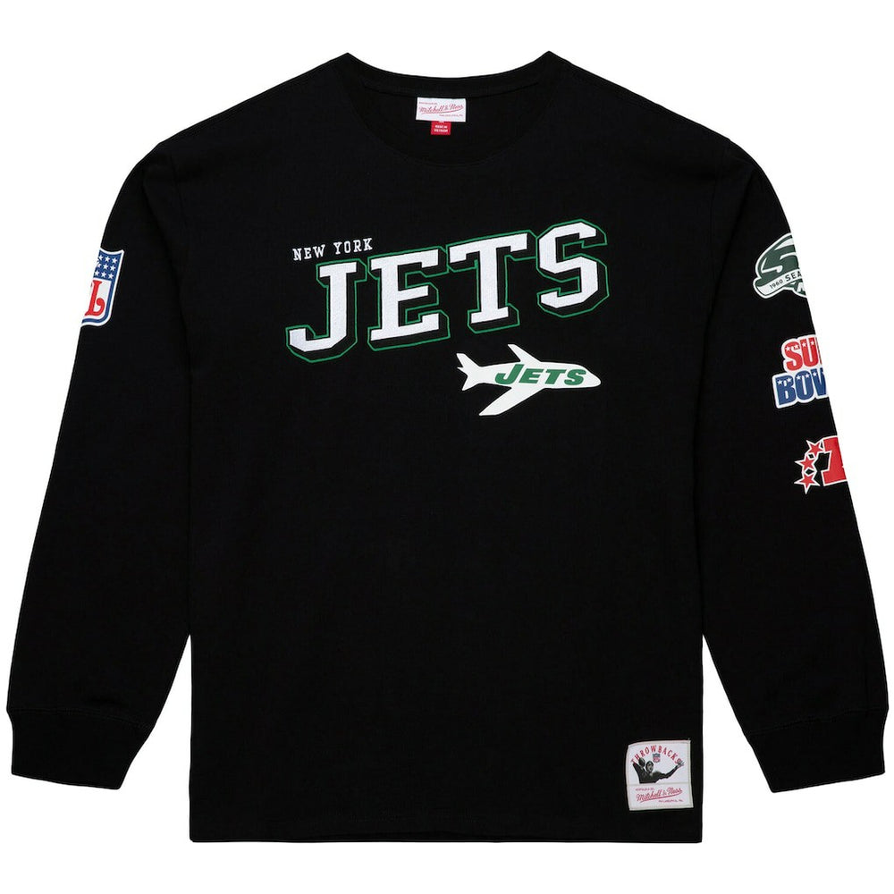 New York Jets Mitchell & Ness Training Camp Vintage Logos Long Sleeve T-Shirt