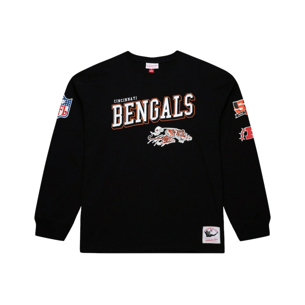 Cincinnati Bengals Mitchell & Ness Training Camp Vintage Logos Long Sleeve T-Shirt
