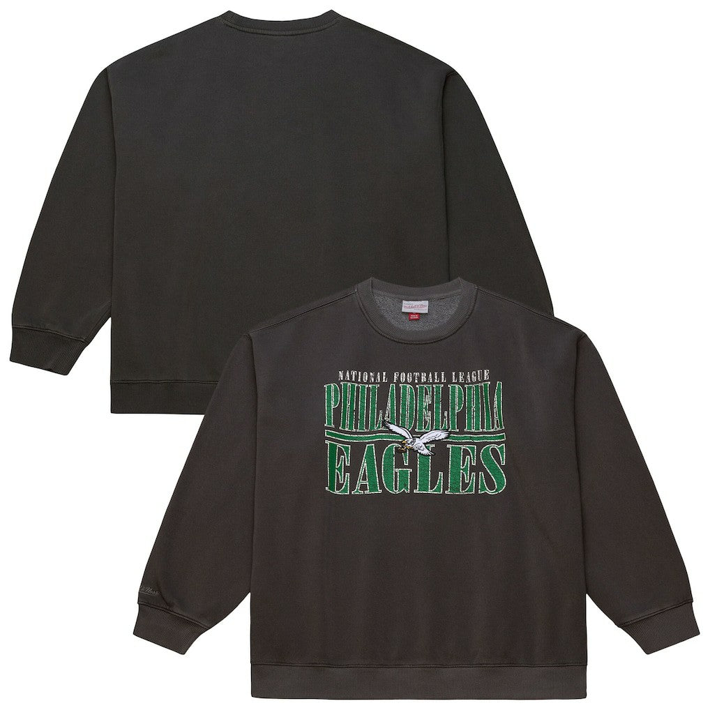 Philadelphia Eagles Mitchell & Ness Downtown Crew Vintage Logo Sweatshirt