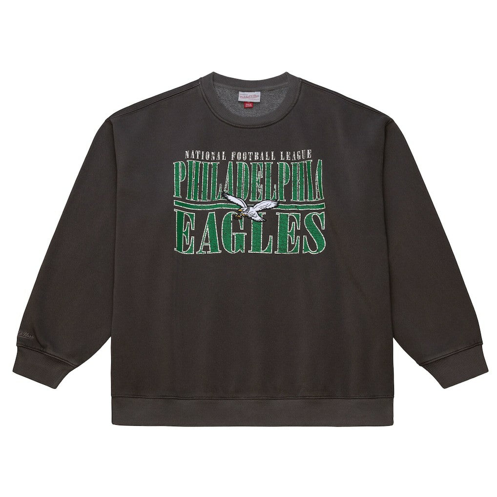 Philadelphia Eagles Mitchell & Ness Downtown Crew Vintage Logo Sweatshirt