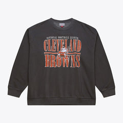 Cleveland Browns Mitchell & Ness Downtown Crew Vintage Logo Sweatshirt