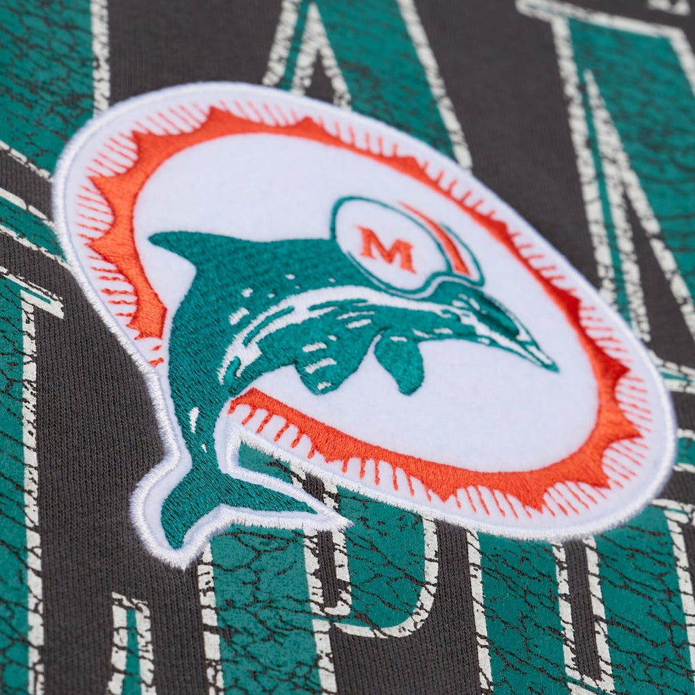 Miami Dolphins Mitchell & Ness Downtown Crew Vintage Logo Sweatshirt