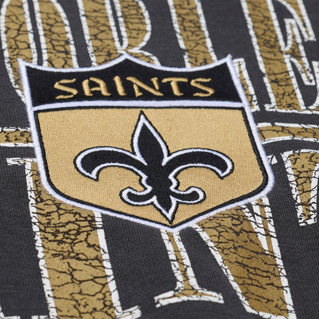 New Orleans Saints Mitchell & Ness Downtown Crew Vintage Logo Sweatshirt