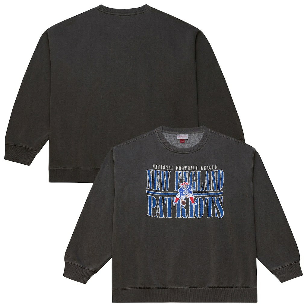 New England Patriots Mitchell & Ness Downtown Crew Vintage Logo Sweatshirt