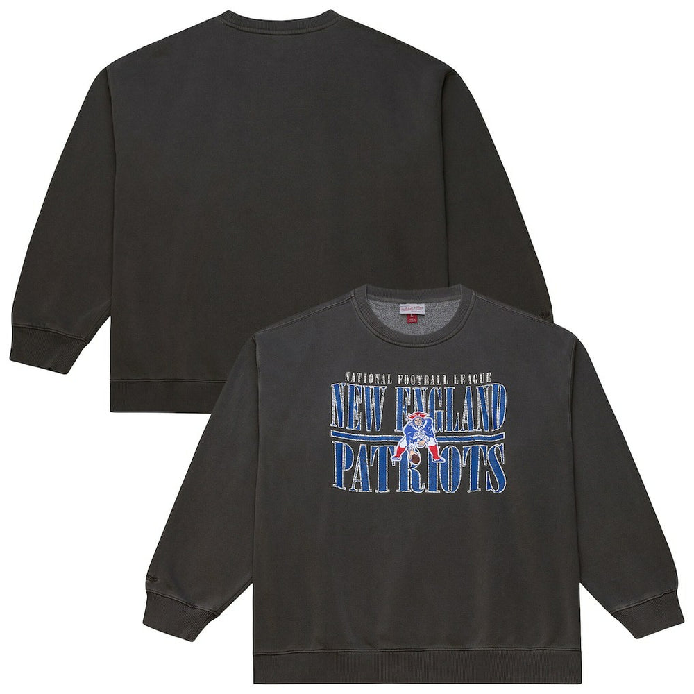 New England Patriots Mitchell & Ness Downtown Crew Vintage Logo Sweatshirt