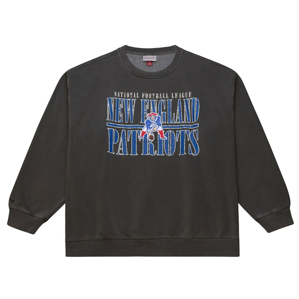New England Patriots Mitchell & Ness Downtown Crew Vintage Logo Sweatshirt