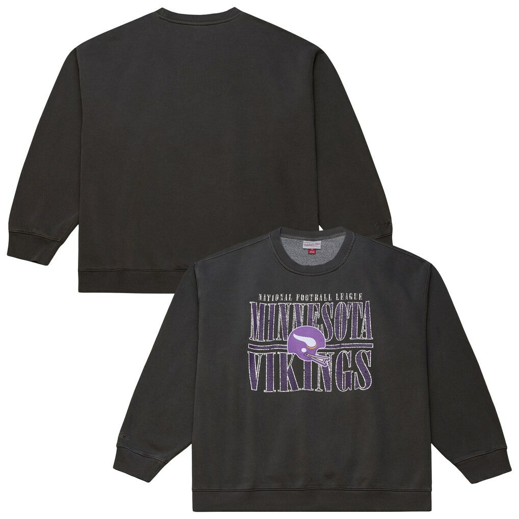 Minnesota Vikings Mitchell & Ness Downtown Crew Vintage Logo Sweatshirt