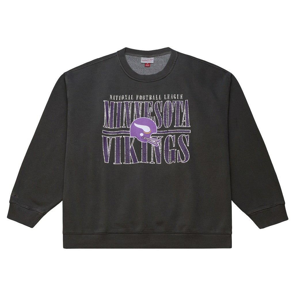 Minnesota Vikings Mitchell & Ness Downtown Crew Vintage Logo Sweatshirt