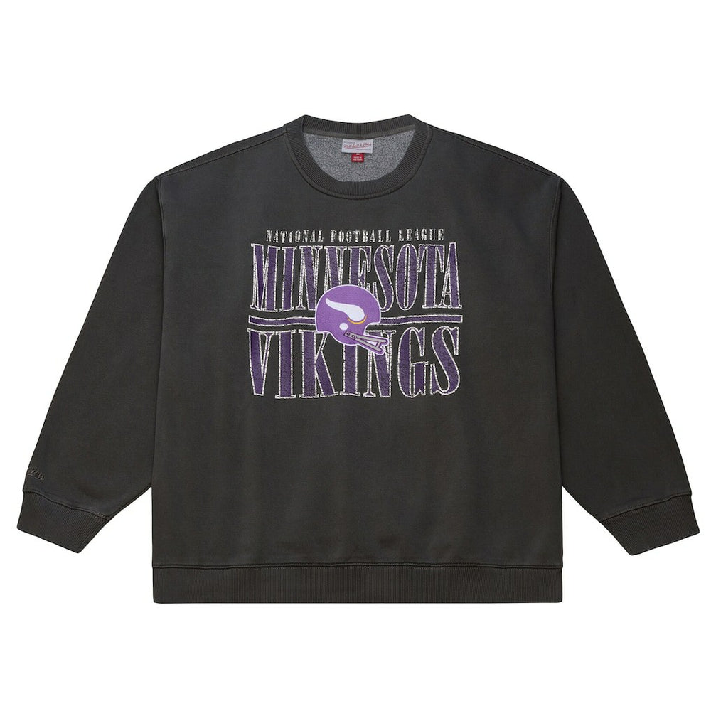 Minnesota Vikings Mitchell & Ness Downtown Crew Vintage Logo Sweatshirt