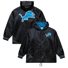 Detroit Lions Mitchell & Ness Downtown Satin Full-Snap Hooded Jacket