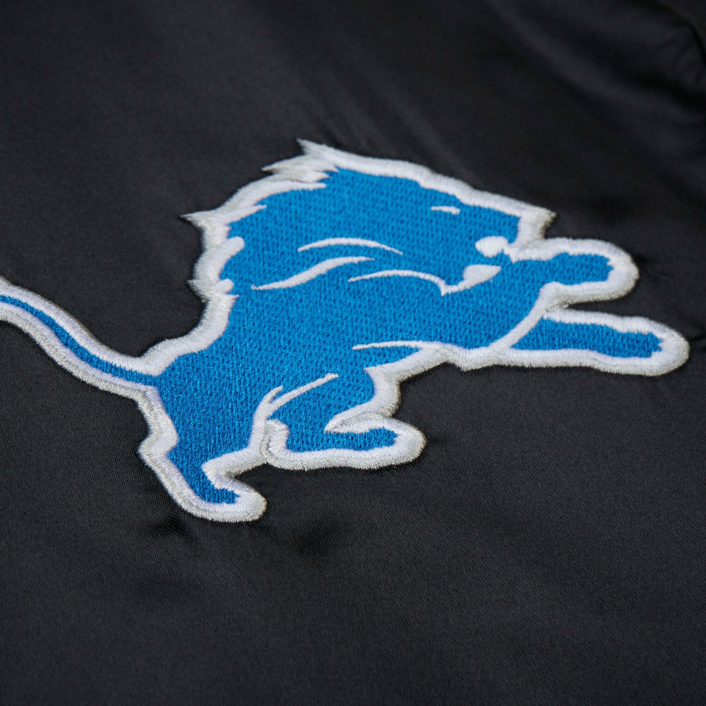 Detroit Lions Mitchell & Ness Downtown Satin Full-Snap Hooded Jacket