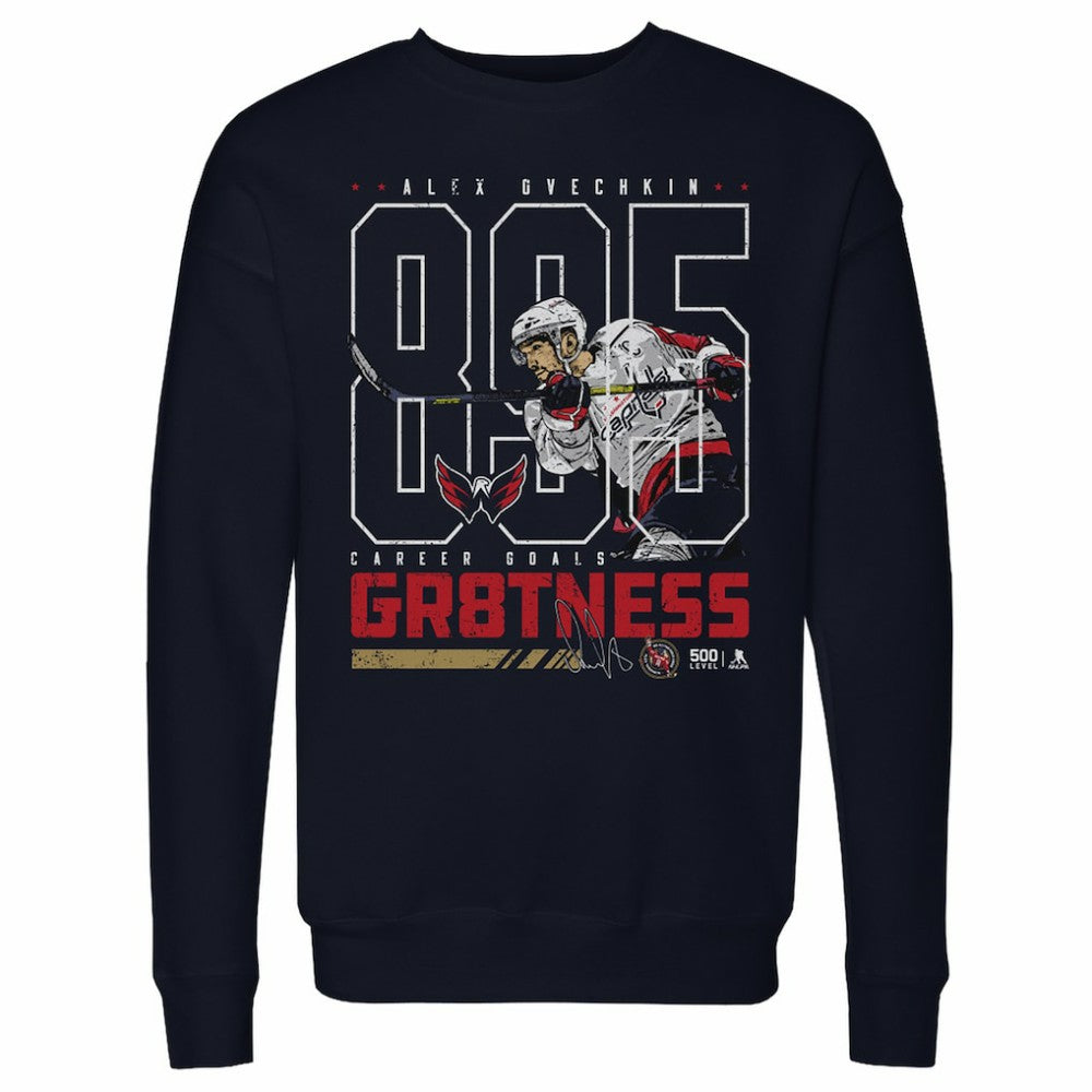 Alexander Ovechkin Washington Capitals 500 Level Outline Pullover Sweatshirt Outlet