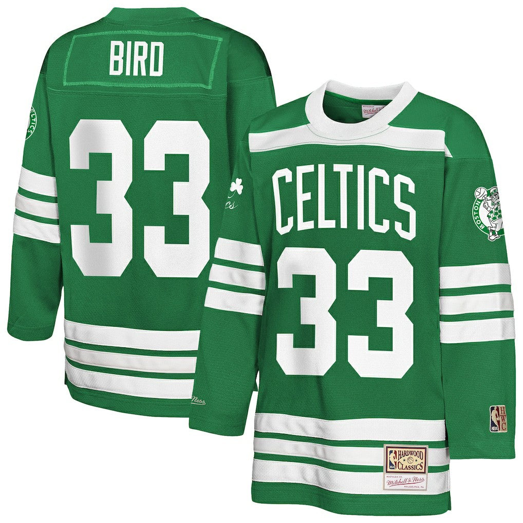 Larry Bird Boston Celtics Youth Maxxed Out 2.0 Fashion Hockey Jersey On Sale