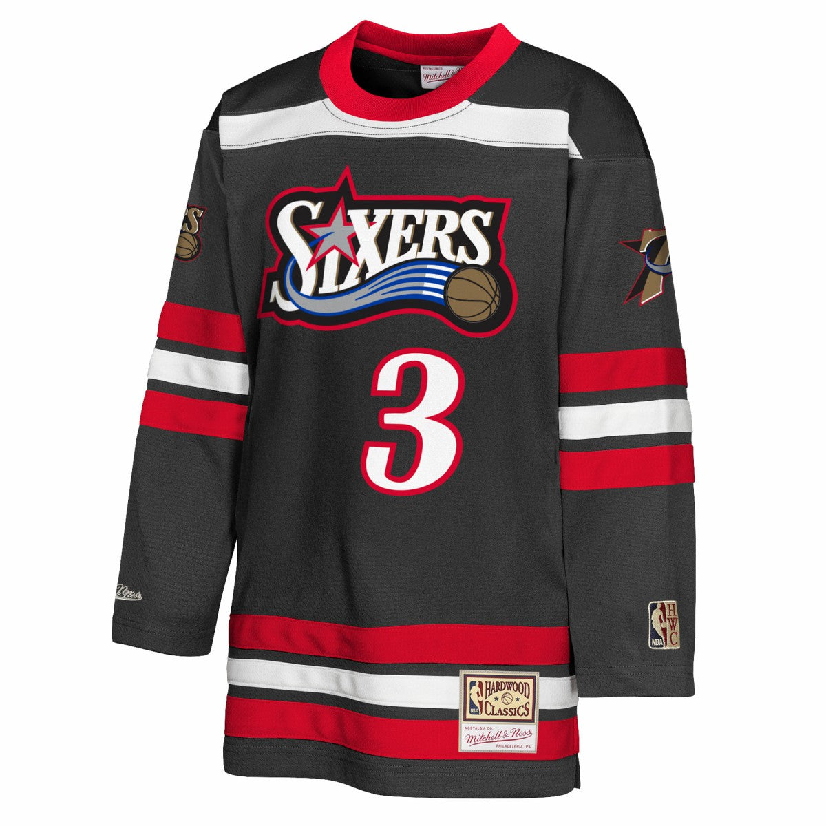 Allen Iverson Philadelphia 76ers Youth Maxxed Out 2.0 Fashion Hockey Jersey - Black