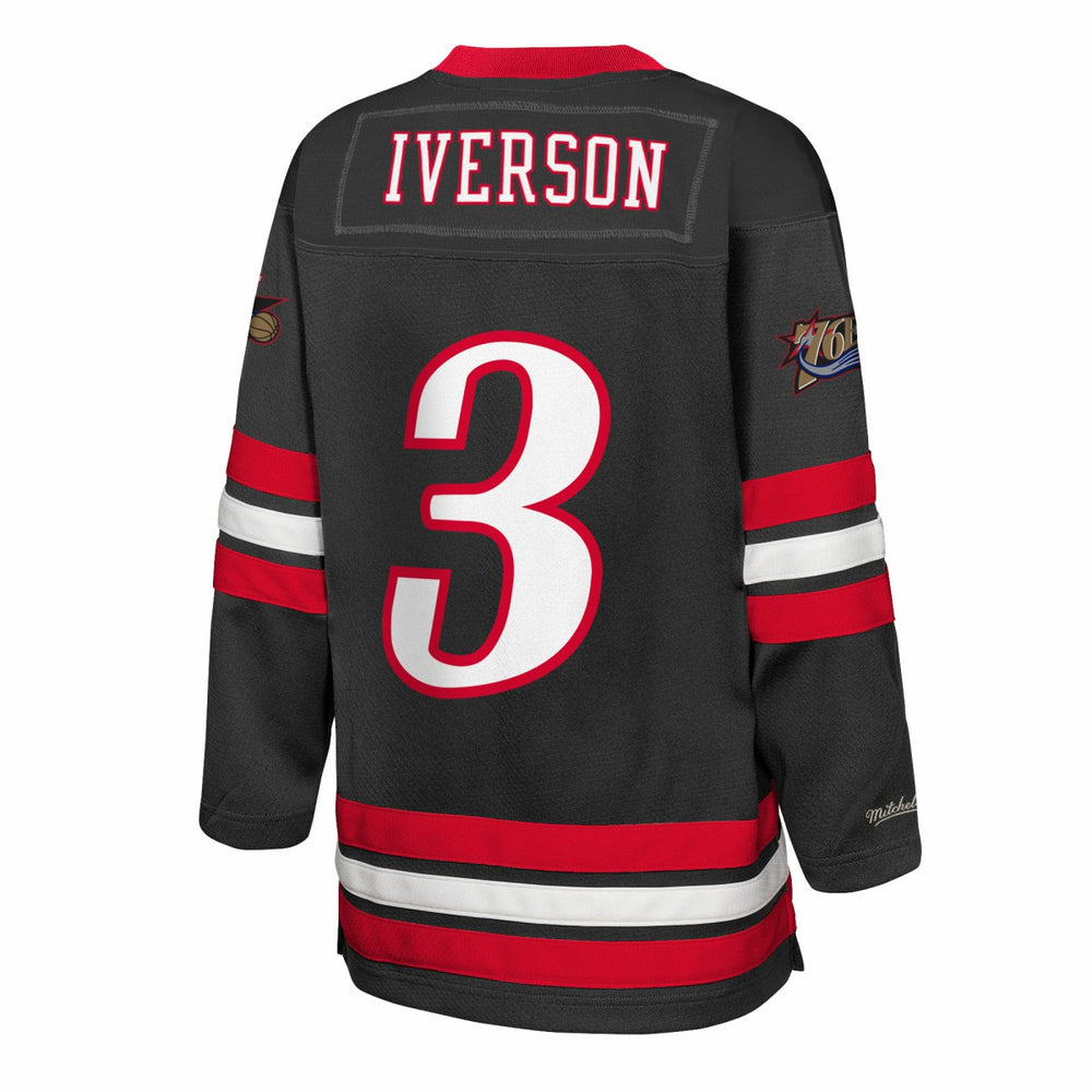 Allen Iverson Philadelphia 76ers Youth Maxxed Out 2.0 Fashion Hockey Jersey - Black