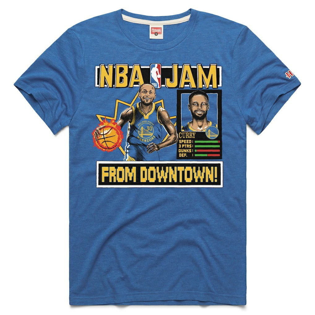 Stephen Curry Golden State Warriors Homage Unisex NBA Jam Tri-Blend T-Shirt sale Discount