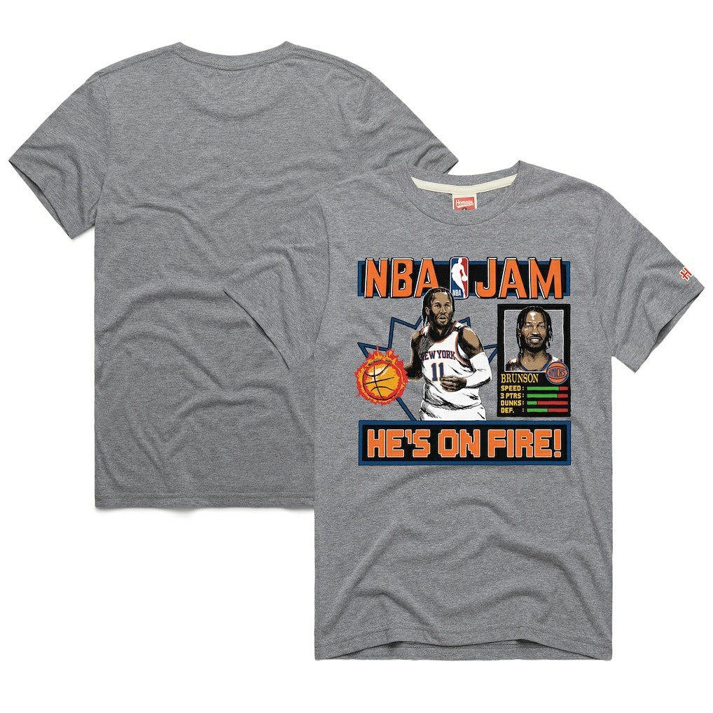 Jalen Brunson New York Knicks Homage Unisex NBA Jam Tri-Blend T-Shirt Online