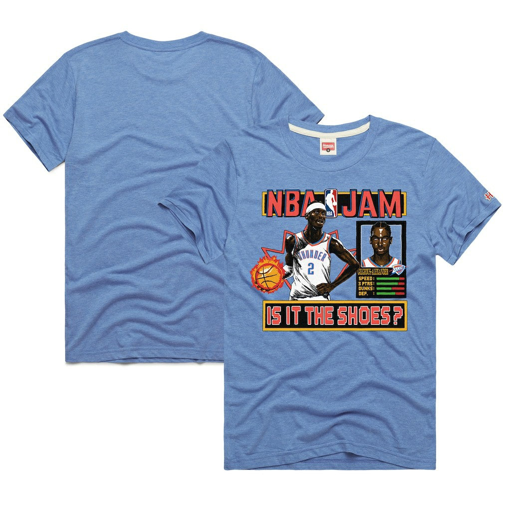 Shai Gilgeous-Alexander Oklahoma City Thunder Homage Unisex NBA Jam Tri-Blend T-Shirt On Sale
