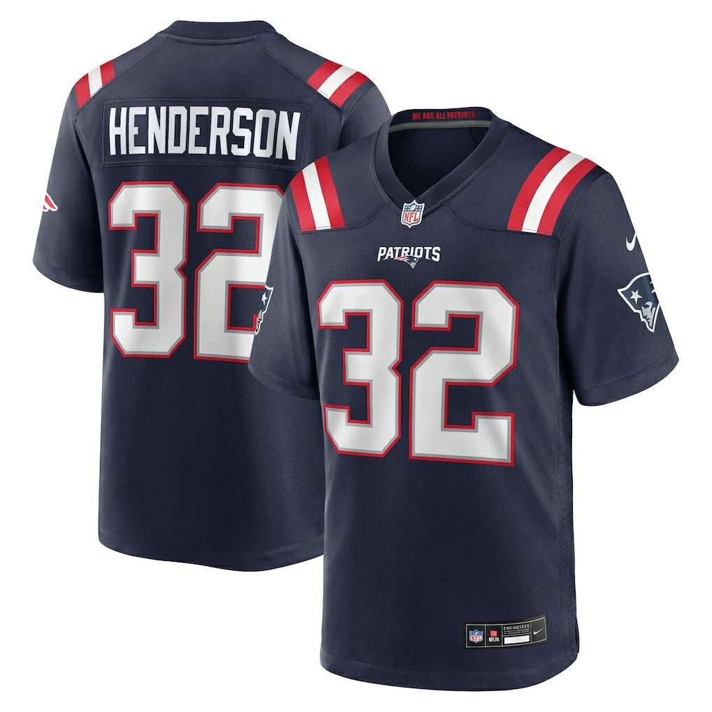 New England Patriots Nike TreVeyon Henderson  2025 NFL Draft Game Jersey