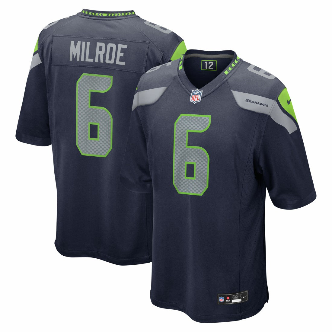 Seattle Seahawks Nike Jalen Milroe  2025 NFL Draft Game Jersey