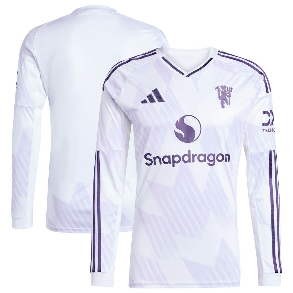 Manchester United 2025/26 Away Replica Long Sleeve Jersey White - Adidas