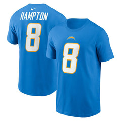 Los Angeles Chargers Nike Omarion Hampton  Name & Number T-Shirt