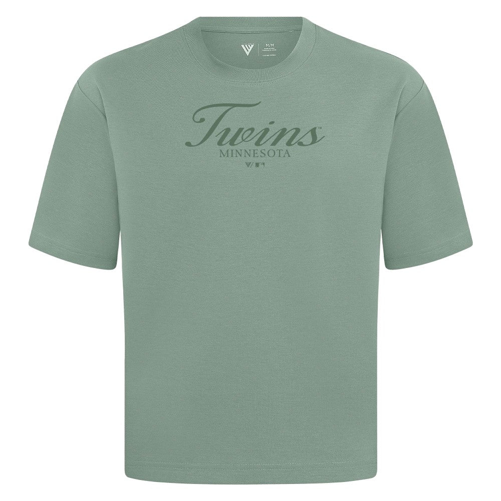 Minnesota Twins Levelwear Ethereal Oversized Luxe Signature Knit T-Shirt | MLB Shop