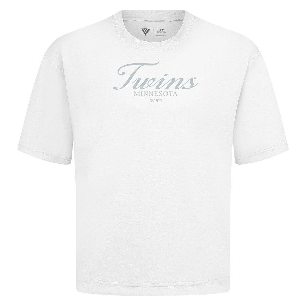 Minnesota Twins Levelwear Ethereal Oversized Luxe Signature Knit T-Shirt | MLB Outlet