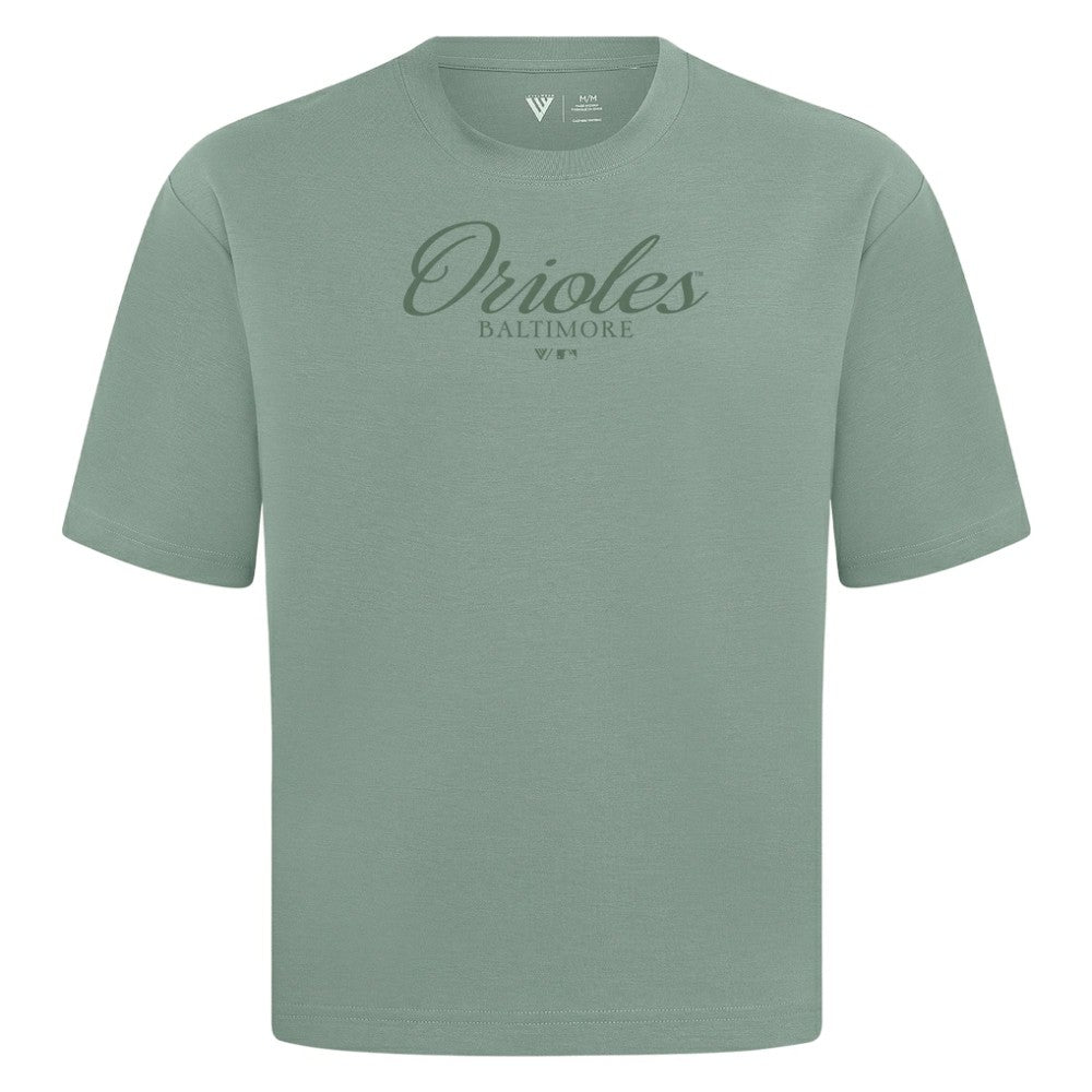 Baltimore Orioles Levelwear Ethereal Oversized Luxe Signature Knit T-Shirt | MLB Online