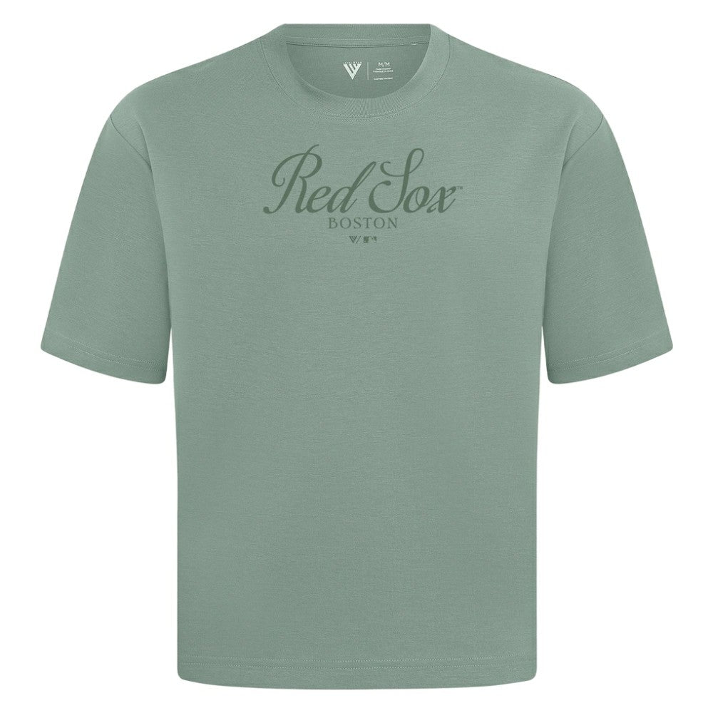 Boston Red Sox Levelwear Ethereal Oversized Luxe Signature Knit T-Shirt | MLB Sale