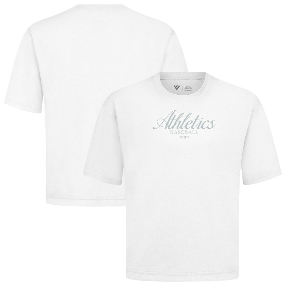 Athletics Levelwear Ethereal Oversized Luxe Signature Knit T-Shirt | MLB New