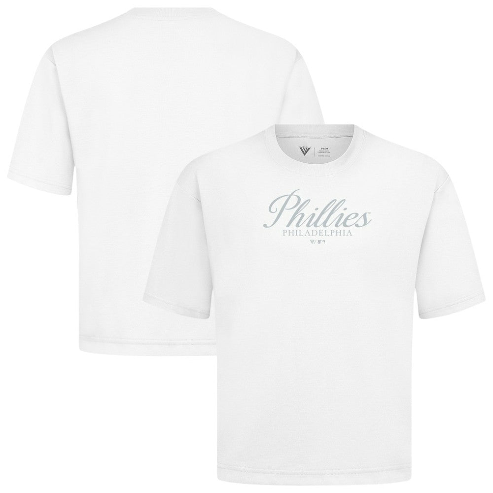 Philadelphia Phillies Levelwear Ethereal Oversized Luxe Signature Knit T-Shirt | MLB Outlet