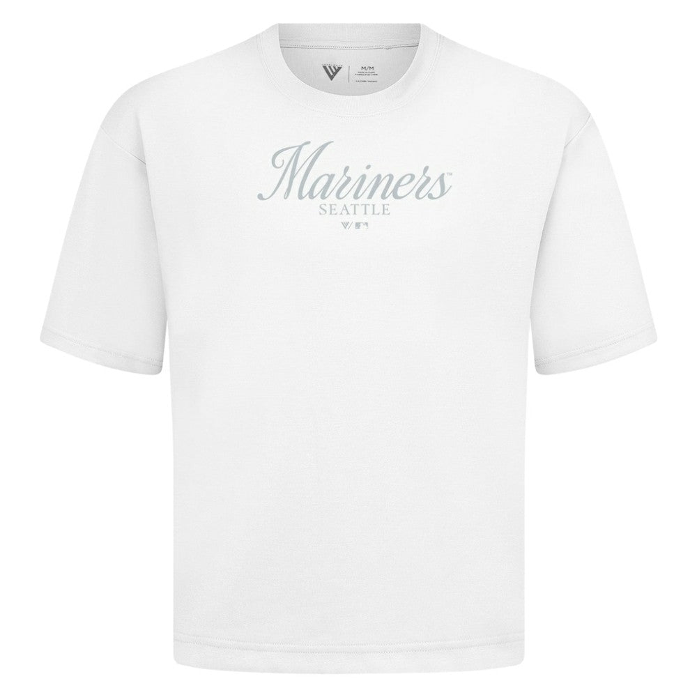Seattle Mariners Levelwear Ethereal Oversized Luxe Signature Knit T-Shirt | MLB New
