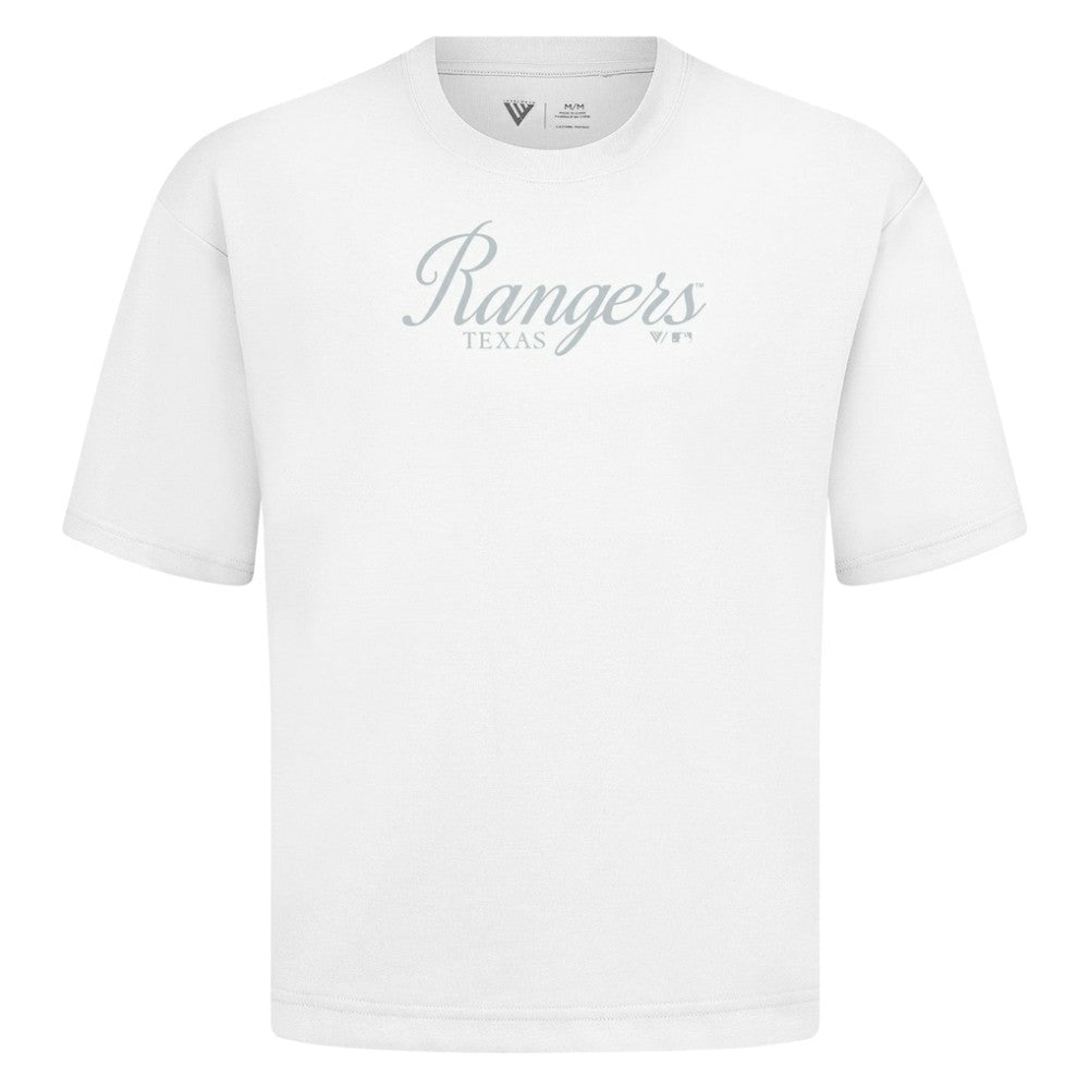 Texas Rangers Levelwear Ethereal Oversized Luxe Signature Knit T-Shirt | MLB US