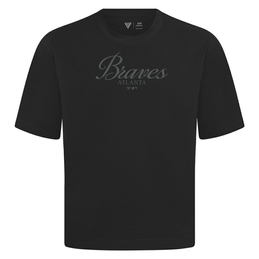 Atlanta Braves Levelwear Ethereal Oversized Luxe Signature Knit T-Shirt | MLB Discount