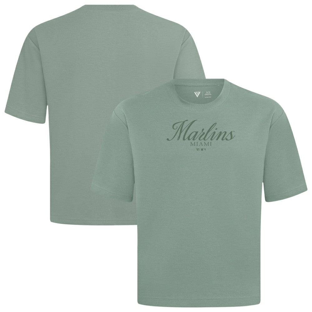 Miami Marlins Levelwear Ethereal Oversized Luxe Signature Knit T-Shirt | MLB On Sale