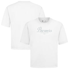 Milwaukee Brewers Levelwear Ethereal Oversized Luxe Signature Knit T-Shirt | MLB For sale