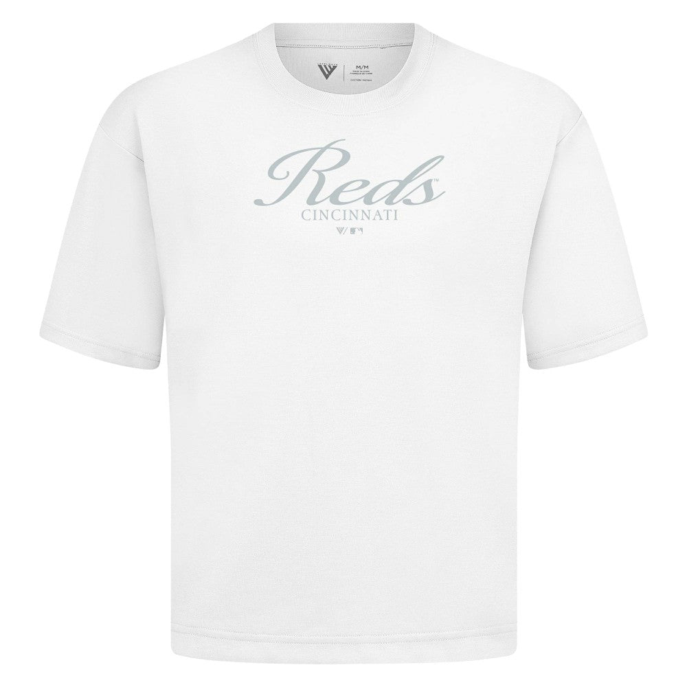 Cincinnati Reds Levelwear Ethereal Oversized Luxe Signature Knit T-Shirt | MLB Near me