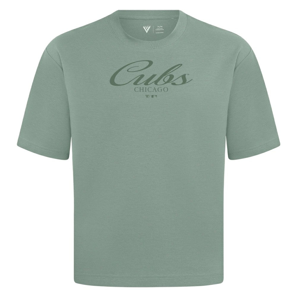 Chicago Cubs Levelwear Ethereal Oversized Luxe Signature Knit T-Shirt | MLB Shop
