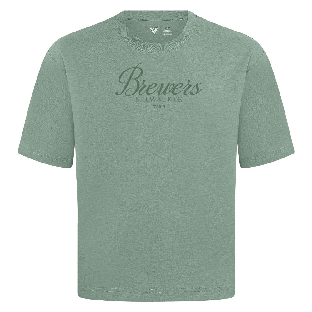 Milwaukee Brewers Levelwear Ethereal Oversized Luxe Signature Knit T-Shirt | MLB US