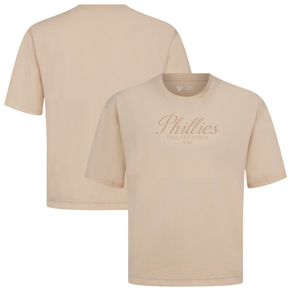 Philadelphia Phillies Levelwear Ethereal Oversized Luxe Signature Knit T-Shirt | MLB Shop