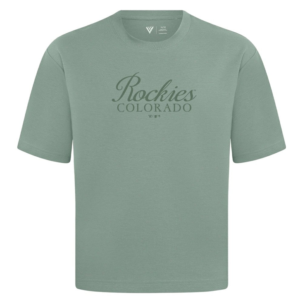Colorado Rockies Levelwear Ethereal Oversized Luxe Signature Knit T-Shirt | MLB Online