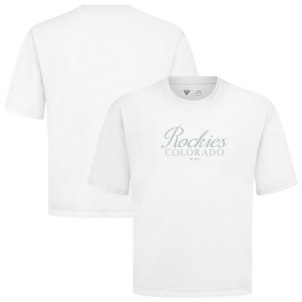 Colorado Rockies Levelwear Ethereal Oversized Luxe Signature Knit T-Shirt | MLB New